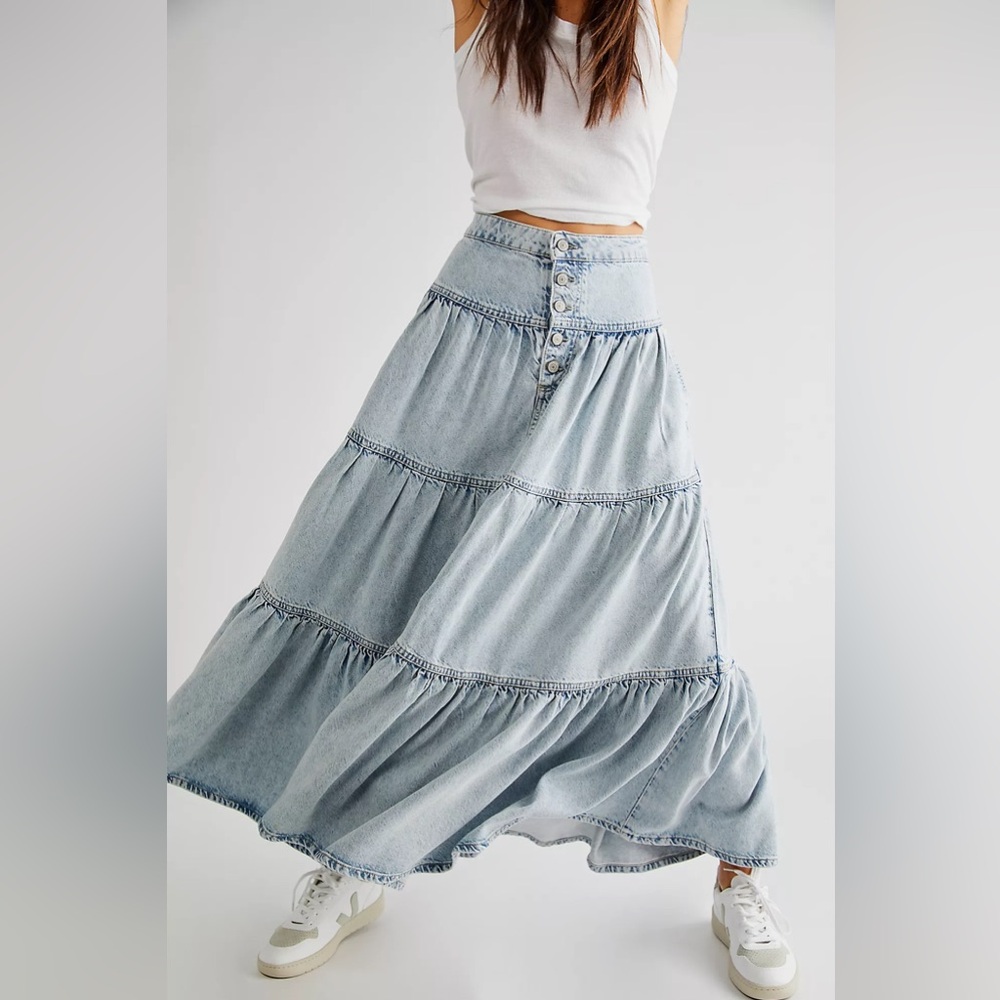 NWOT Free People Dreamweaver Maxi Skirt